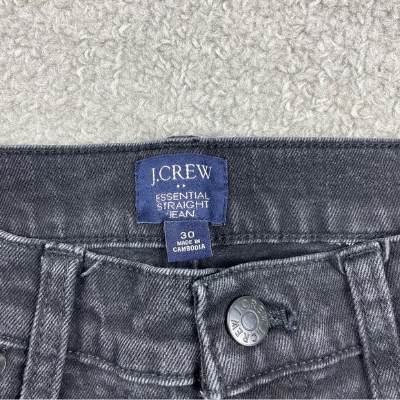 J Crew Essential Straight Distressed Black Jeans - Picture 7 of 12